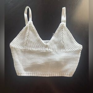 Hollister White Textured Knit Top